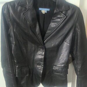Black Leather Zara Blazer